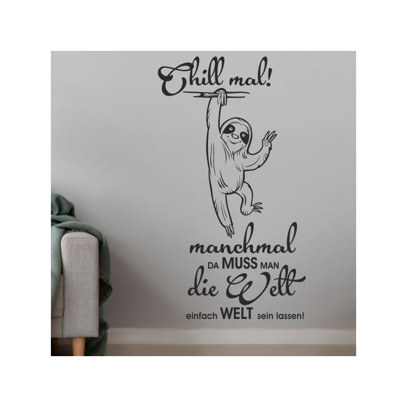 Wandaufkleber Wandtattoo Sprüche Vintage Sugar Skull Bulli Bus Familie Endlosschleife Mandala Buddha Drache Liebe Faultier