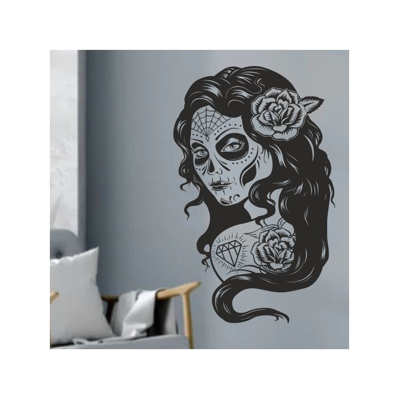 Wandaufkleber Wandtattoo Sprüche Vintage Sugar Skull Bulli Bus Familie Endlosschleife Mandala Buddha Drache Liebe Faultier