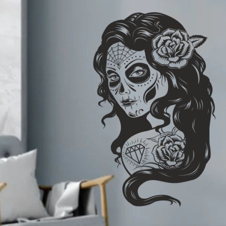 Wandaufkleber Wandtattoo Sprüche Vintage Sugar Skull Bulli Bus Familie Endlosschleife Mandala Buddha Drache Liebe Faultier