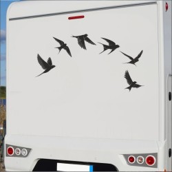 Aufkleber Wohnmobil Wohnwagen Reise Camping Auto Reisemobil Möwe Meer Kompass Globus Strand Palme Urlaub Spruch Familie Zuhause