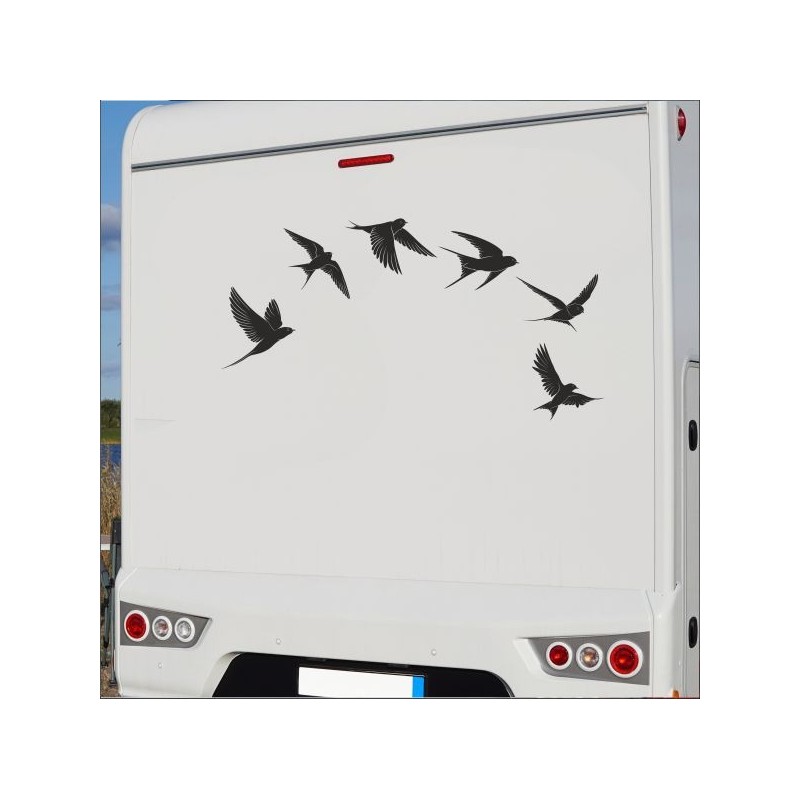 Aufkleber Wohnmobil Wohnwagen Reise Camping Auto Reisemobil Möwe Meer Kompass Globus Strand Palme Urlaub Spruch Familie Zuhause