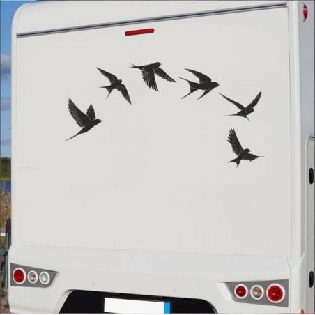 Aufkleber Wohnmobil Wohnwagen Reise Camping Auto Reisemobil Möwe Meer Kompass Globus Strand Palme Urlaub Spruch Familie Zuhause