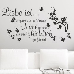 Wandaufkleber Wandtattoo Aufkleber Wand Liebe ist.. Endlosschleife Wunschnamen Ehepartner Verliebte Sprüche Familie Worte Herz