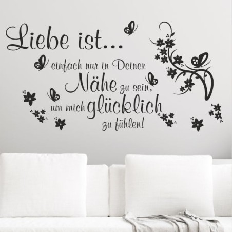 Wandaufkleber Wandtattoo Aufkleber Wand Liebe ist.. Endlosschleife Wunschnamen Ehepartner Verliebte Sprüche Familie Worte Herz