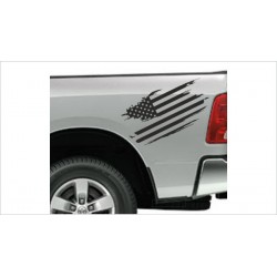 Pick Up Dodge RAM Amerika Flagge Muscle Car Aufkleber SET Auto Tattoo Car Style Sticker