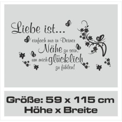 Wandaufkleber Wandtattoo Aufkleber Wand Liebe ist.. Endlosschleife Wunschnamen Ehepartner Verliebte Sprüche Familie Worte Herz