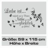 Wandaufkleber Wandtattoo Aufkleber Wand Liebe ist.. Endlosschleife Wunschnamen Ehepartner Verliebte Sprüche Familie Worte Herz