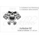 Pick Up Dodge RAM Totenkopf Kolben Smile Muscle Car Aufkleber SET Auto Tattoo Car Style Sticker