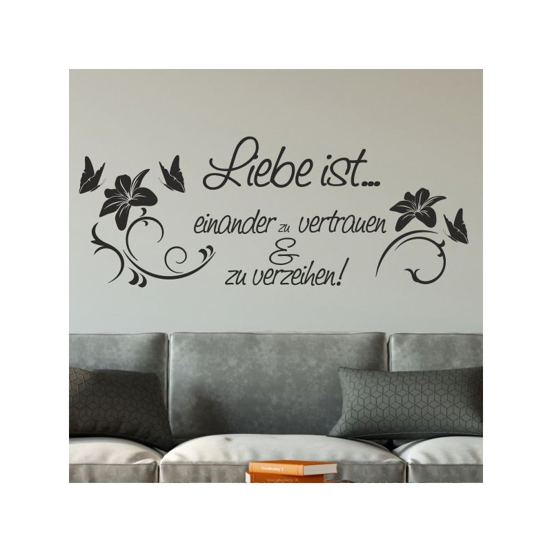 Wandaufkleber Wandtattoo Aufkleber Wand Liebe ist.. Endlosschleife Wunschnamen Ehepartner Verliebte Sprüche Familie Worte Herz