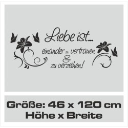 Wandaufkleber Wandtattoo Aufkleber Wand Liebe ist.. Endlosschleife Wunschnamen Ehepartner Verliebte Sprüche Familie Worte Herz