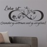 Wandaufkleber Wandtattoo Aufkleber Wand Liebe ist.. Endlosschleife Wunschnamen Ehepartner Verliebte Sprüche Familie Worte Herz