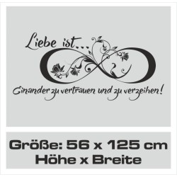 Wandaufkleber Wandtattoo Aufkleber Wand Liebe ist.. Endlosschleife Wunschnamen Ehepartner Verliebte Sprüche Familie Worte Herz