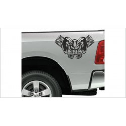 Pick Up Dodge RAM Widder Kolben PS Power Muscle Car Aufkleber SET Auto Tattoo Car Style Sticker