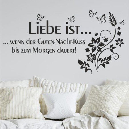 Wandaufkleber Wandtattoo Aufkleber Wand Liebe ist.. Endlosschleife Wunschnamen Ehepartner Verliebte Sprüche Familie Worte Herz