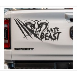 Pick Up Dodge RAM Widder White Beast Kralle Muscle Car Aufkleber Auto Tattoo Car Style Sticker