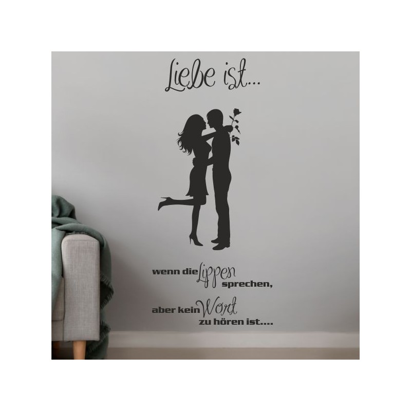 Wandaufkleber Wandtattoo Aufkleber Wand Liebe ist.. Endlosschleife Wunschnamen Ehepartner Verliebte Sprüche Familie Worte Herz