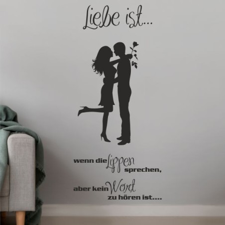 Wandaufkleber Wandtattoo Aufkleber Wand Liebe ist.. Endlosschleife Wunschnamen Ehepartner Verliebte Sprüche Familie Worte Herz