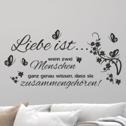Wandaufkleber Wandtattoo Aufkleber Wand Liebe ist.. Endlosschleife Wunschnamen Ehepartner Verliebte Sprüche Familie Worte Herz