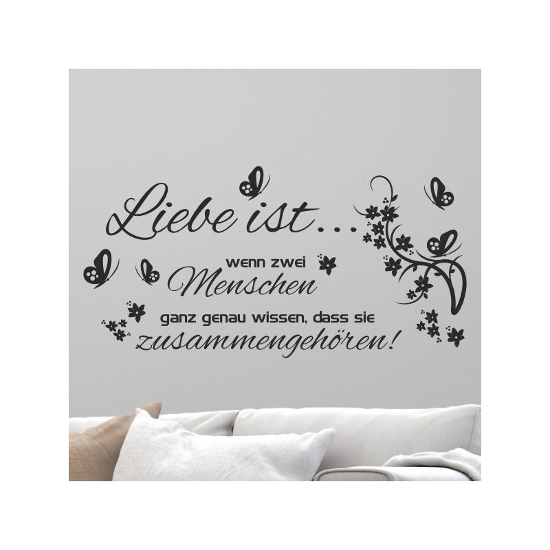 Wandaufkleber Wandtattoo Aufkleber Wand Liebe ist.. Endlosschleife Wunschnamen Ehepartner Verliebte Sprüche Familie Worte Herz