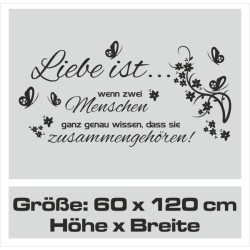 Wandaufkleber Wandtattoo Aufkleber Wand Liebe ist.. Endlosschleife Wunschnamen Ehepartner Verliebte Sprüche Familie Worte Herz