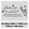 Wandaufkleber Wandtattoo Aufkleber Wand Liebe ist.. Endlosschleife Wunschnamen Ehepartner Verliebte Sprüche Familie Worte Herz