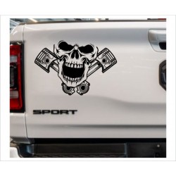 Pick Up Dodge RAM Totenkopf Kolben Fun  Muscle Car Aufkleber Auto Tattoo Car Style Sticker