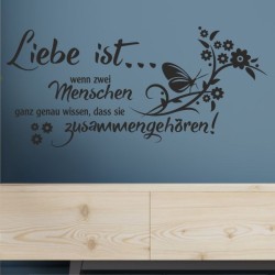 Wandaufkleber Wandtattoo Aufkleber Wand Liebe ist.. Endlosschleife Wunschnamen Ehepartner Verliebte Sprüche Familie Worte Herz