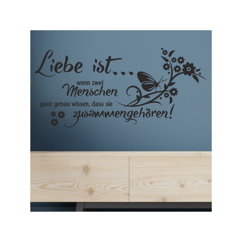 Wandaufkleber Wandtattoo Aufkleber Wand Liebe ist.. Endlosschleife Wunschnamen Ehepartner Verliebte Sprüche Familie Worte Herz