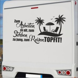 Aufkleber Wohnmobil Wohnwagen Reise Camping Auto Reisemobil Möwe Meer Kompass Globus Strand Palme Urlaub Spruch Familie Zuhause