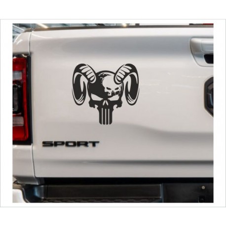 Pick Up Dodge RAM Punisher Widder Skull Muscle Car Aufkleber SET Auto Tattoo Car Style Sticker