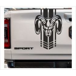 Pick Up Dodge RAM Widder Rennstreifen Skull Muscle Car Aufkleber Auto Tattoo Car Style Sticker