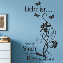 Wandaufkleber Wandtattoo Aufkleber Wand Liebe ist.. Endlosschleife Wunschnamen Ehepartner Verliebte Sprüche Familie Worte Herz