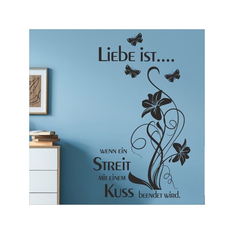 Wandaufkleber Wandtattoo Aufkleber Wand Liebe ist.. Endlosschleife Wunschnamen Ehepartner Verliebte Sprüche Familie Worte Herz