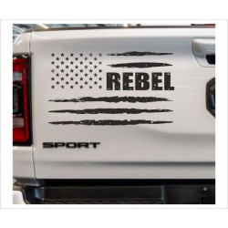 Pick Up Dodge RAM Amerika Flagge REBEL Muscle Car Aufkleber Auto Tattoo Car Style Sticker