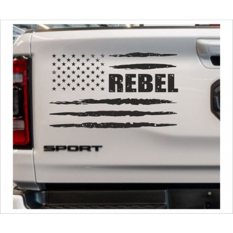 Pick Up Dodge RAM Amerika Flagge REBEL Muscle Car Aufkleber SET Auto Tattoo Car Style Sticker