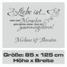 Wandaufkleber Wandtattoo Aufkleber Wand Liebe ist.. Endlosschleife Wunschnamen Ehepartner Verliebte Sprüche Familie Worte Herz