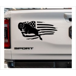 Pick Up Dodge RAM Amerika Flagge Widder Power Muscle Car Aufkleber Auto Tattoo Car Style Sticker