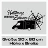 Wohnmobil Aufkleber Unterwegs und Zuhause Kompass Wegweiser Reise Wohnwagen Camping  WOMO 18