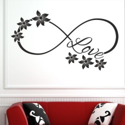 Wandaufkleber Wandtattoo Aufkleber Wand Liebe ist.. Endlosschleife Wunschnamen Ehepartner Verliebte Sprüche Familie Worte Herz