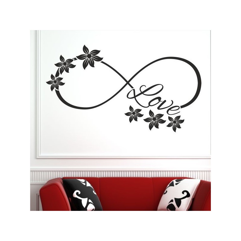 Wandaufkleber Wandtattoo Aufkleber Wand Liebe ist.. Endlosschleife Wunschnamen Ehepartner Verliebte Sprüche Familie Worte Herz