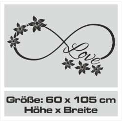 Wandaufkleber Wandtattoo Aufkleber Wand Liebe ist.. Endlosschleife Wunschnamen Ehepartner Verliebte Sprüche Familie Worte Herz