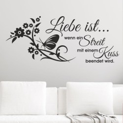 Wandaufkleber Wandtattoo Aufkleber Wand Liebe ist.. Endlosschleife Wunschnamen Ehepartner Verliebte Sprüche Familie Worte Herz
