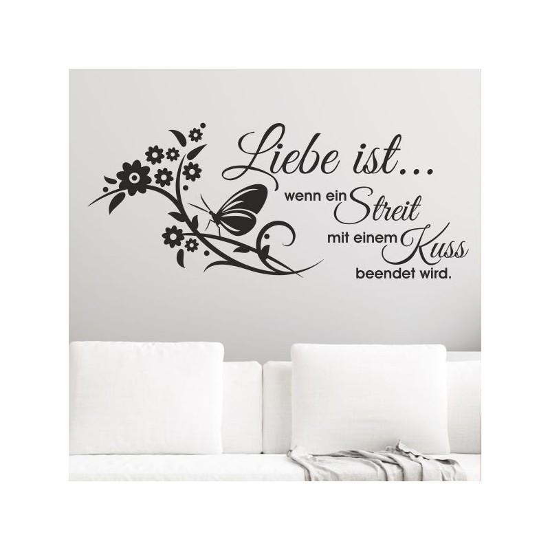 Wandaufkleber Wandtattoo Aufkleber Wand Liebe ist.. Endlosschleife Wunschnamen Ehepartner Verliebte Sprüche Familie Worte Herz