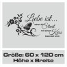 Wandaufkleber Wandtattoo Aufkleber Wand Liebe ist.. Endlosschleife Wunschnamen Ehepartner Verliebte Sprüche Familie Worte Herz