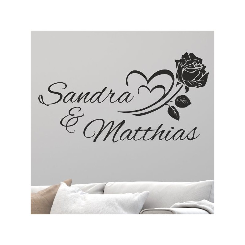 Wandaufkleber Wandtattoo Aufkleber Wand Liebe ist.. Endlosschleife Wunschnamen Ehepartner Verliebte Sprüche Familie Worte Herz