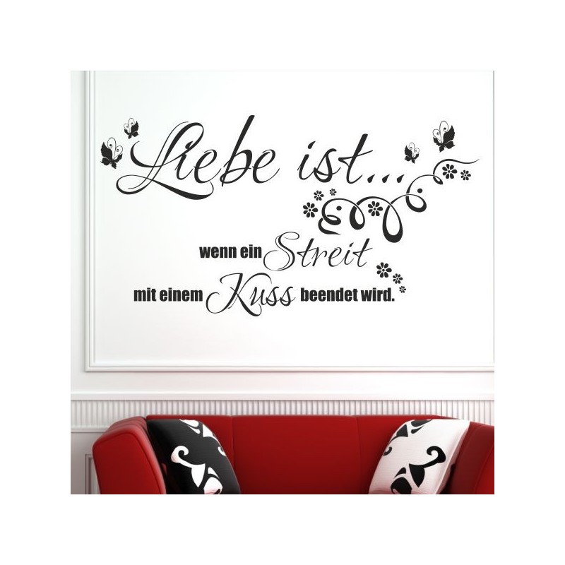 Wandaufkleber Wandtattoo Aufkleber Wand Liebe ist.. Endlosschleife Wunschnamen Ehepartner Verliebte Sprüche Familie Worte Herz