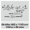 Wandaufkleber Wandtattoo Aufkleber Wand Liebe ist.. Endlosschleife Wunschnamen Ehepartner Verliebte Sprüche Familie Worte Herz