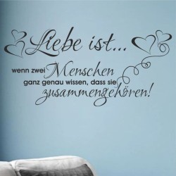 Wandaufkleber Wandtattoo Aufkleber Wand Liebe ist.. Endlosschleife Wunschnamen Ehepartner Verliebte Sprüche Familie Worte Herz