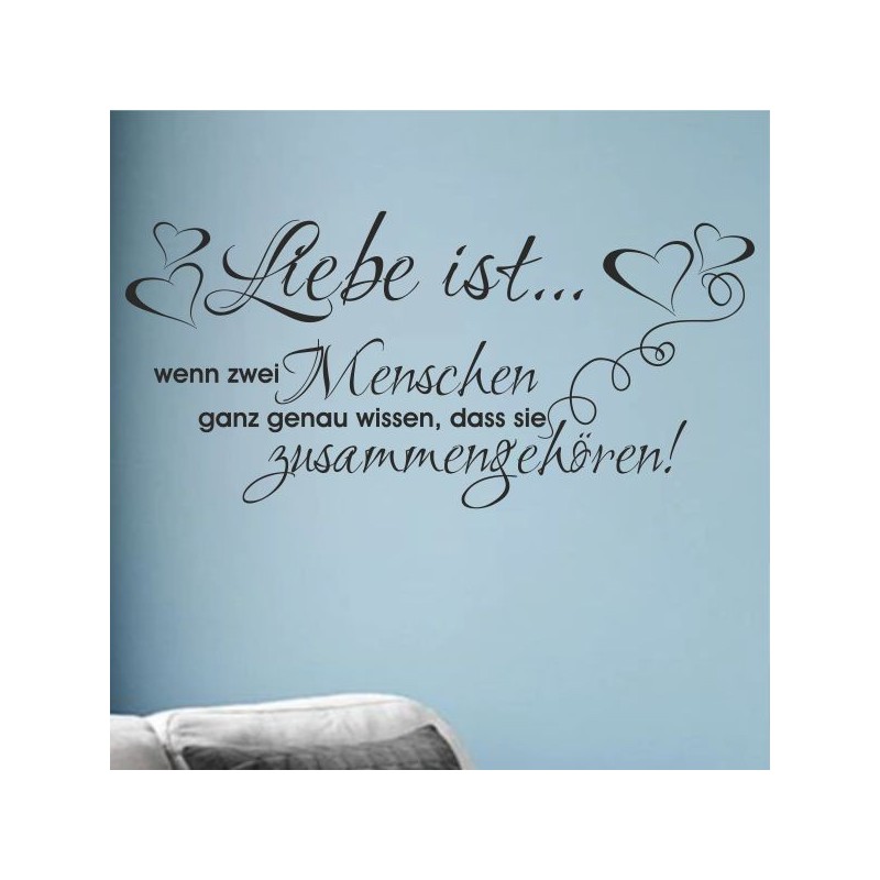 Wandaufkleber Wandtattoo Aufkleber Wand Liebe ist.. Endlosschleife Wunschnamen Ehepartner Verliebte Sprüche Familie Worte Herz