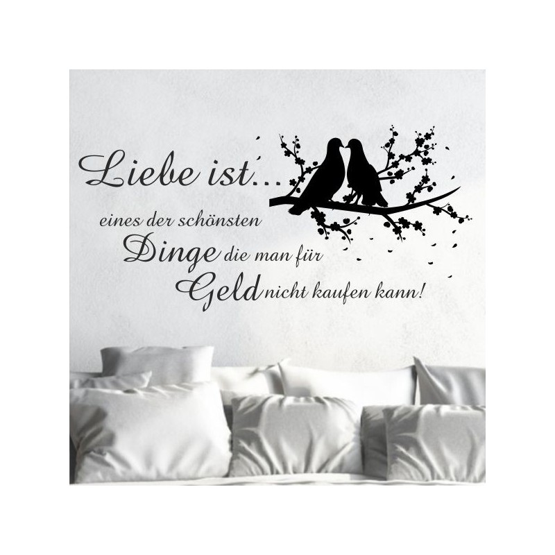 Wandaufkleber Wandtattoo Aufkleber Wand Liebe ist.. Endlosschleife Wunschnamen Ehepartner Verliebte Sprüche Familie Worte Herz